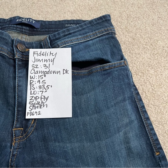 Fidelity Denim Jimmy Slim Comfort Stretch Jeans in Clampdown Dark Wash - Picture 11 of 11